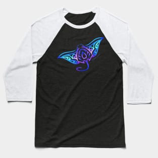 Tribal Manta Ray Baseball T-Shirt